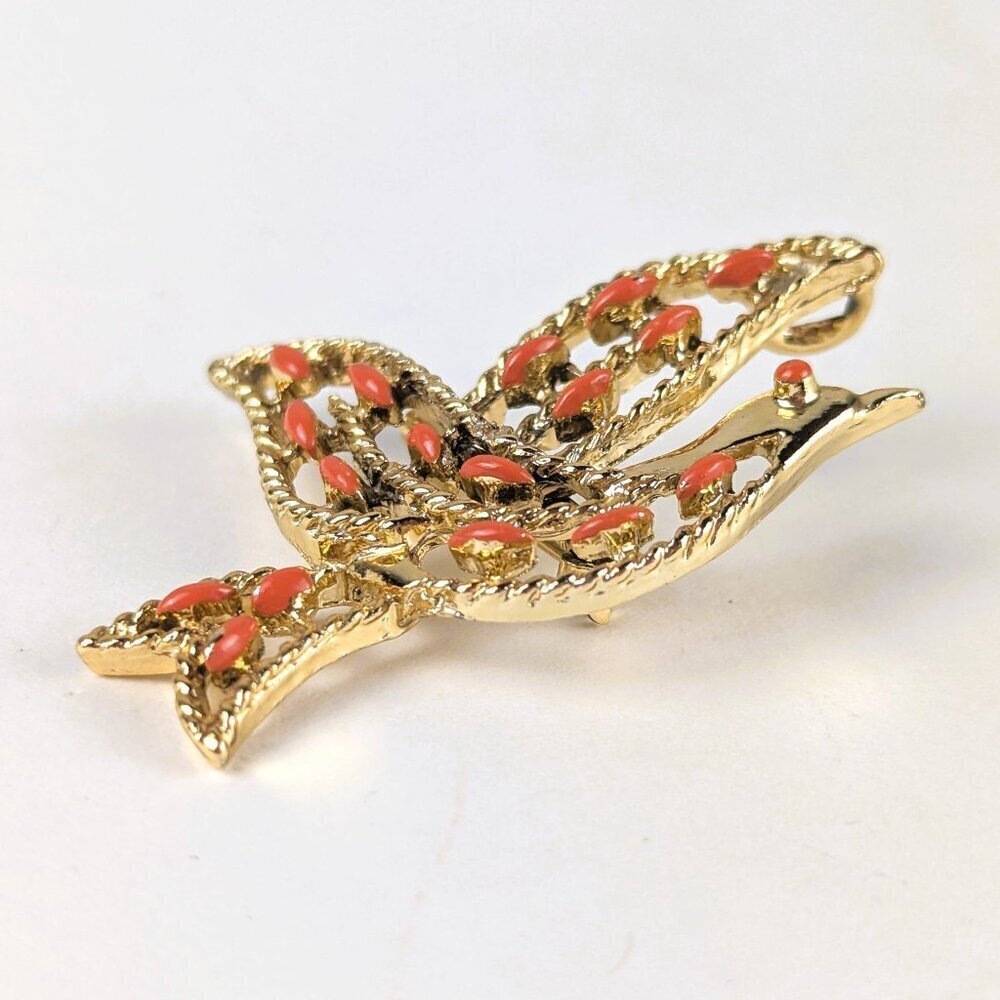Vintage Gold-Tone Dove Brooch - Picture 2 of 3